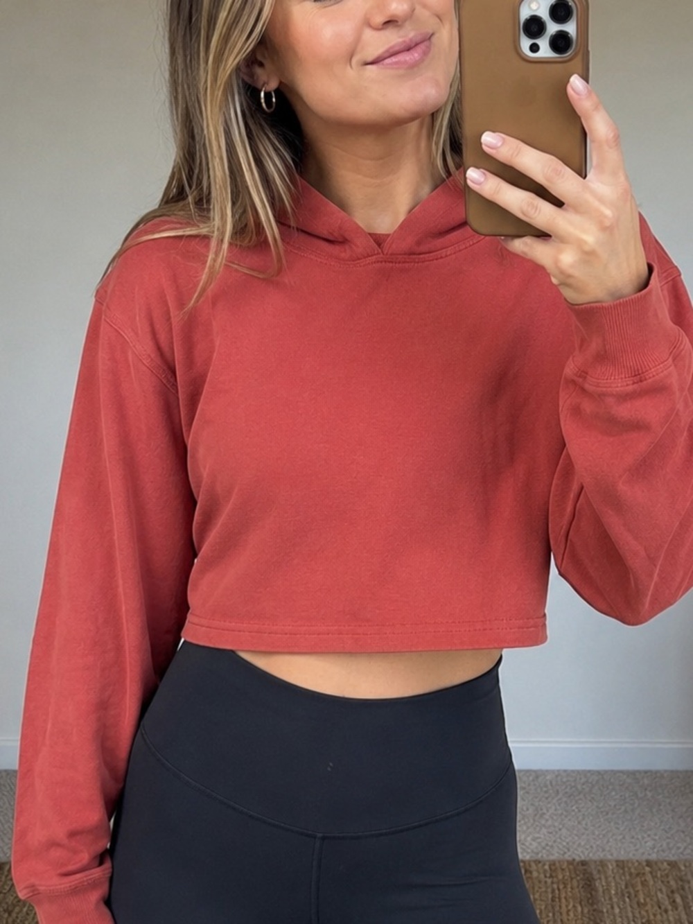 Lululemon All Yours Cropped Hoodie Rustic Cay Orange 6 Pullover